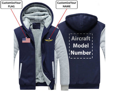 CUSTOM THE FLAG & NAME WITH AIRCRAFT MODEL NUMBER ZIPPER SWEATERS THE AV8R